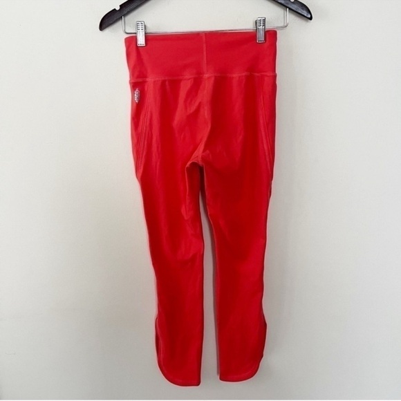 Free People Leggings Womens Activewear Neon Pink Cut Out Side Size Small Cropped - Picture 5 of 11